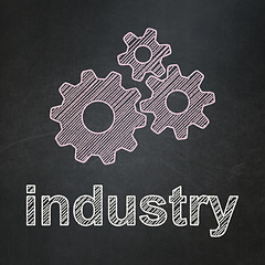 Image showing Business concept: Gears and Industry on chalkboard background