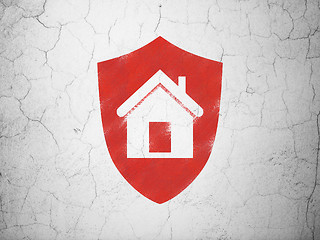 Image showing Business concept: Shield on wall background