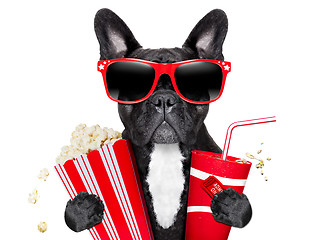 Image showing dog to the movies