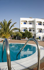 Image showing swimming pool greek island hotel