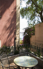 Image showing villa hotel deck patio over sea taormina sicily