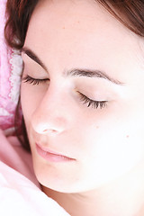 Image showing Beautiful young woman sleeping.