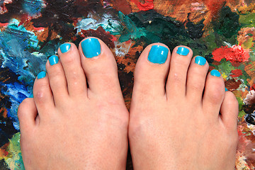 Image showing women feet and nails (pedicure)