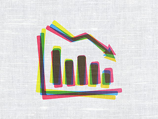 Image showing Business concept: Decline Graph on fabric texture background