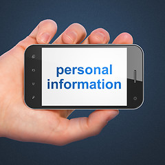 Image showing Protection concept: Personal Information on smartphone
