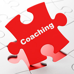 Image showing Education concept: Coaching on puzzle background