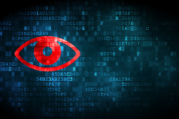 Image showing Privacy concept: Eye on digital background