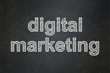 Image showing Advertising concept: Digital Marketing on chalkboard background