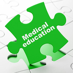 Image showing Medical Education on puzzle background