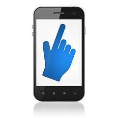 Image showing Marketing concept: Mouse Cursor on smartphone