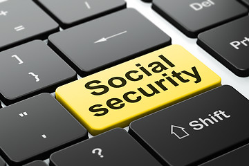 Image showing Social Security on keyboard background