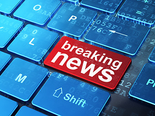 Image showing News concept: Breaking News on computer keyboard background