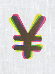 Image showing Currency concept: Yen on fabric texture background