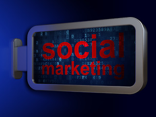 Image showing Social Marketing on billboard background