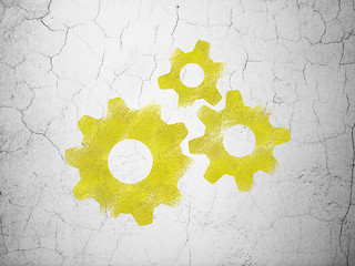 Image showing Business concept: Gears on wall background