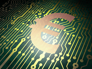 Image showing Currency concept: circuit board with Euro