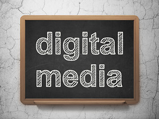 Image showing Marketing concept: Digital Media on chalkboard background