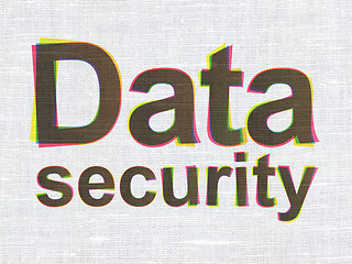 Image showing Protection concept: Data Security on fabric texture background
