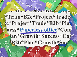 Image showing Finance concept: Paperless Office on Credit Card background