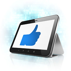 Image showing Social media concept: Like on tablet pc computer
