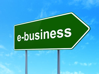 Image showing Business concept: E-business on road sign background