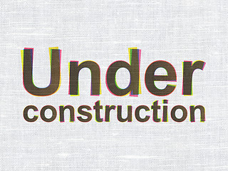 Image showing Web design concept: Under Construction on fabric background