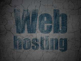 Image showing Web Hosting on grunge wall background