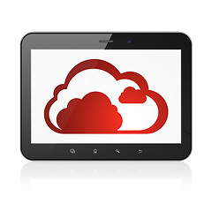 Image showing Networking concept: Cloud on tablet pc computer