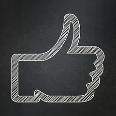 Image showing Social media concept: Like on chalkboard background