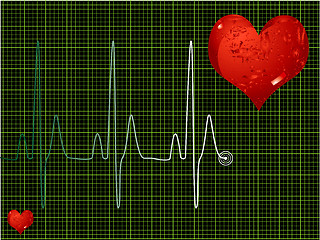 Image showing heart beat green