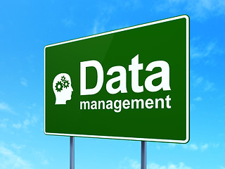 Image showing Data Management and Head With Gears on sign