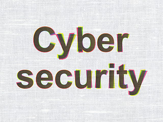 Image showing Protection concept: Cyber Security on fabric texture background