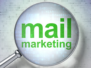 Image showing Marketing concept: Mail Marketing with optical glass