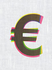 Image showing Currency concept: Euro on fabric texture background