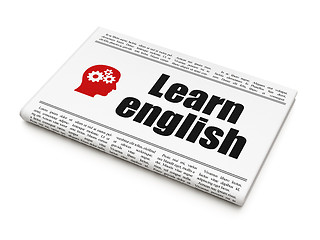 Image showing Education news concept: newspaper with Learn English and Head