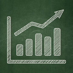 Image showing News concept: Growth Graph on chalkboard background