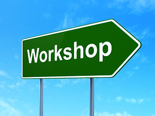 Image showing Education concept: Workshop on road sign background