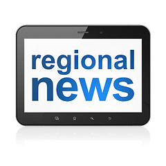 Image showing Regional News on tablet pc computer