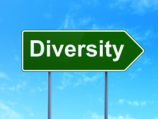 Image showing Business concept: Diversity on road sign background