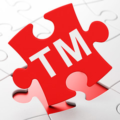 Image showing Law concept: Trademark on puzzle background