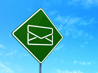 Image showing Finance concept: Email on road sign background