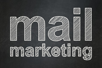 Image showing Advertising concept: Mail Marketing on chalkboard background