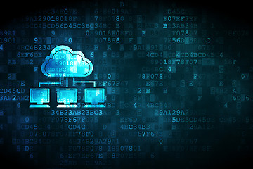 Image showing Cloud networking concept: Cloud Network on digital background