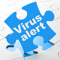 Image showing Privacy concept: Virus Alert on puzzle background