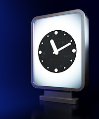 Image showing Time concept: Clock on billboard background