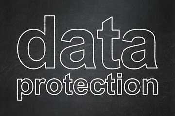 Image showing Safety concept: Data Protection on chalkboard background