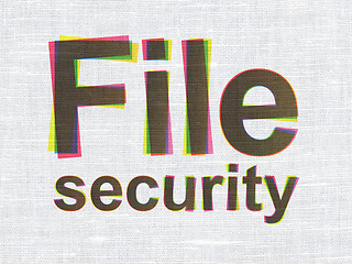 Image showing Safety concept: File Security on fabric texture background