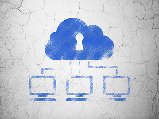 Image showing Security concept: Cloud Network on wall background