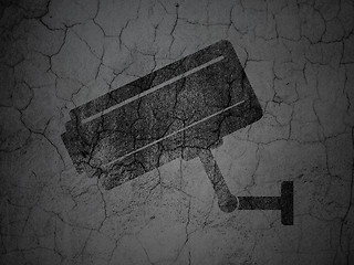 Image showing Security concept: Cctv Camera on grunge wall background