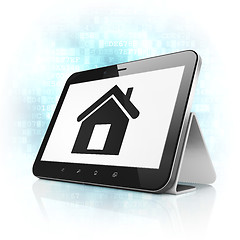 Image showing Privacy concept: Home on tablet pc computer